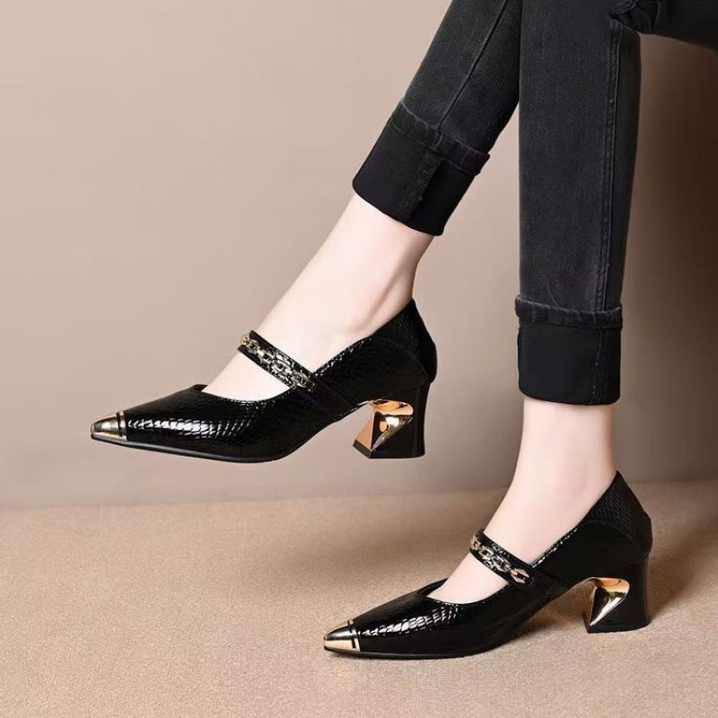 Damen Elegante Pumps mit außergewöhnlichem Blockabsatz EB