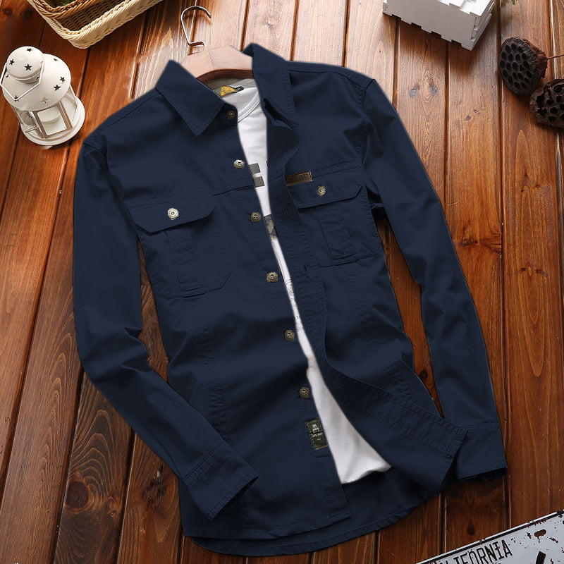 Herren nan vielseitiges Canvas-Overshirt mit Klappbrusttaschen, verstärkten Nähten und regular fit EB