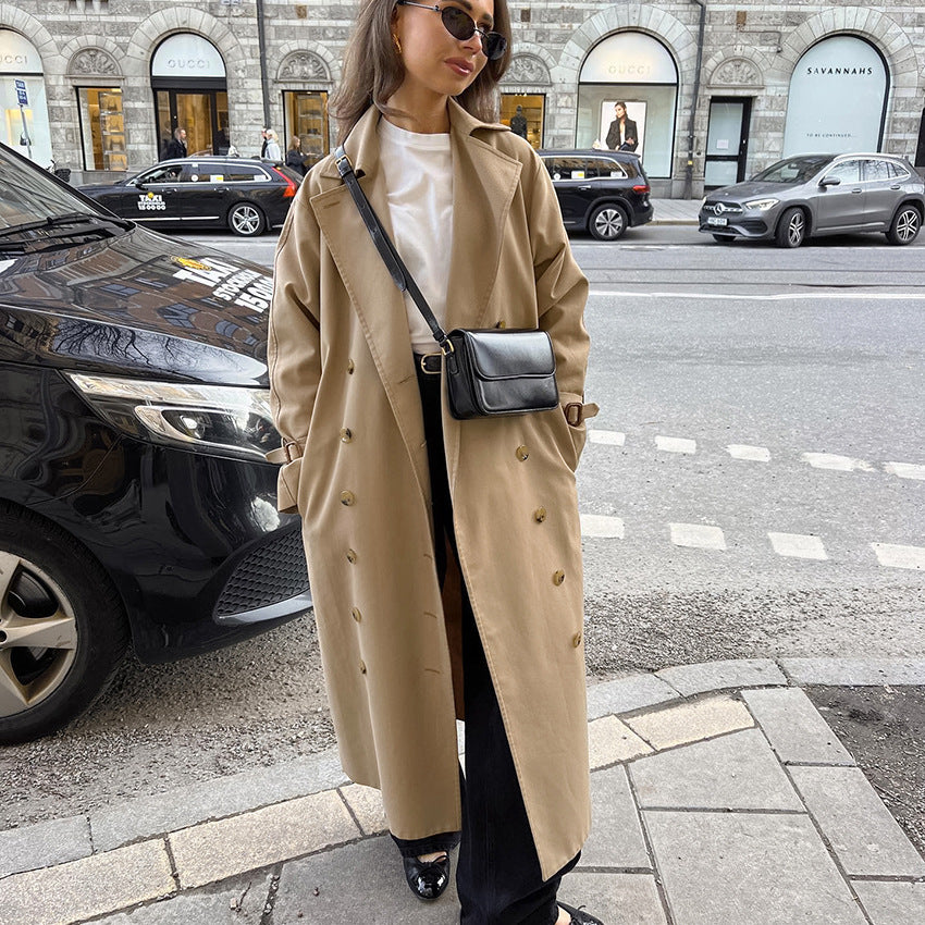 Damen Eleganter Trenchcoat mit hochwertiger Verarbeitung und lockerem Schnitt EB