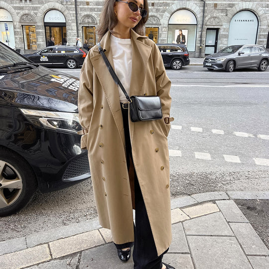 Damen Eleganter Trenchcoat mit hochwertiger Verarbeitung und lockerem Schnitt EB