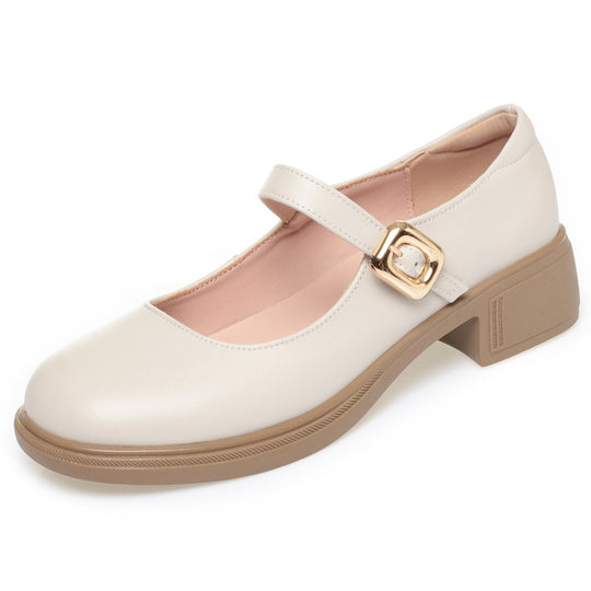 Damen Mary Jane Pumps mit elegantem Riemen und komfortablem Blockabsatz EB