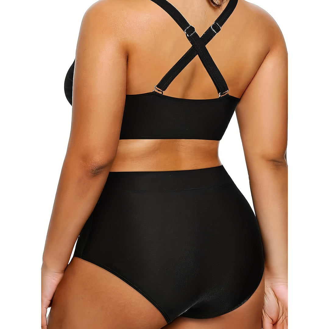 Damen Hochtailliertes Bikini-Set mit modischem Cut-Out EB