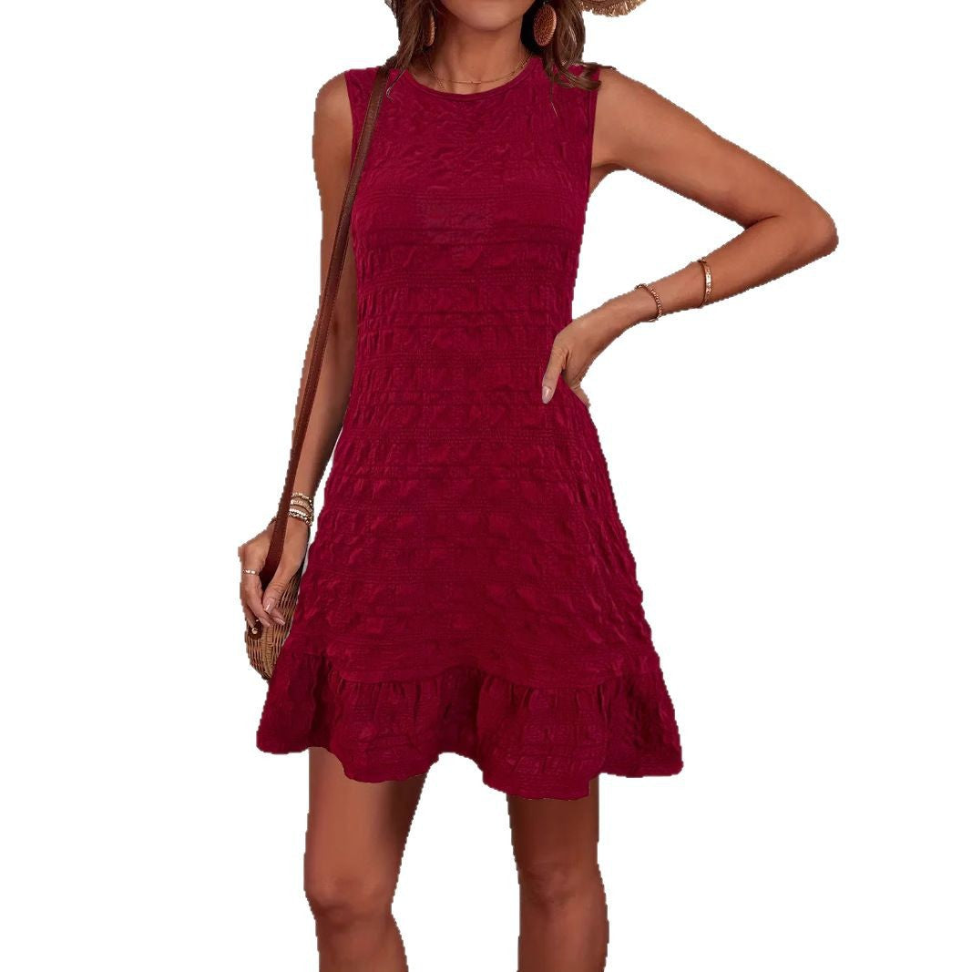 Damen ärmelloses Sommerkleid mit Rüschendetails EB