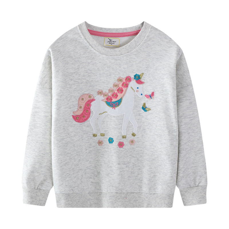 Mädchen Sweatshirt mit zauberhaftem Einhornmotiv EB