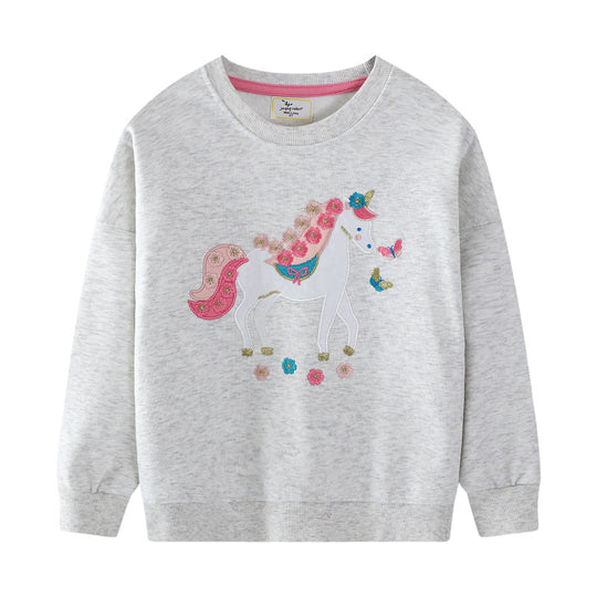 Mädchen Sweatshirt mit zauberhaftem Einhornmotiv EB