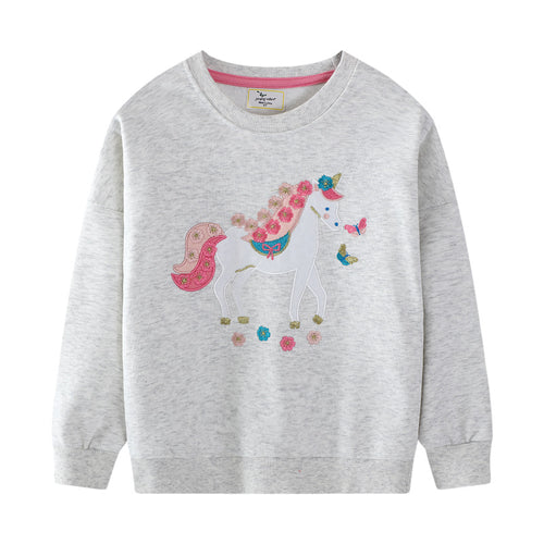 Mädchen Sweatshirt mit zauberhaftem Einhornmotiv EB
