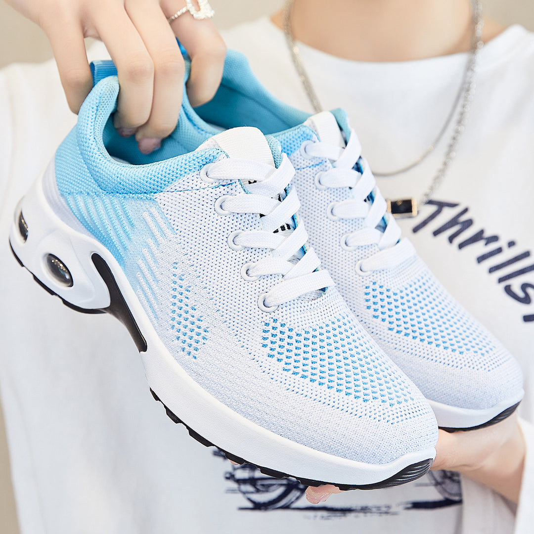 Damen nan atmungsaktive Strick-Sneaker mit Luftpolstersohle und gepolstertem Knöchelabschluss EB