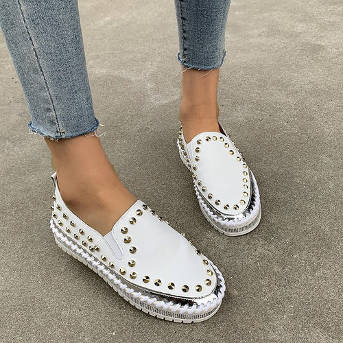 Damen Modische Slipper mit Nieten EB