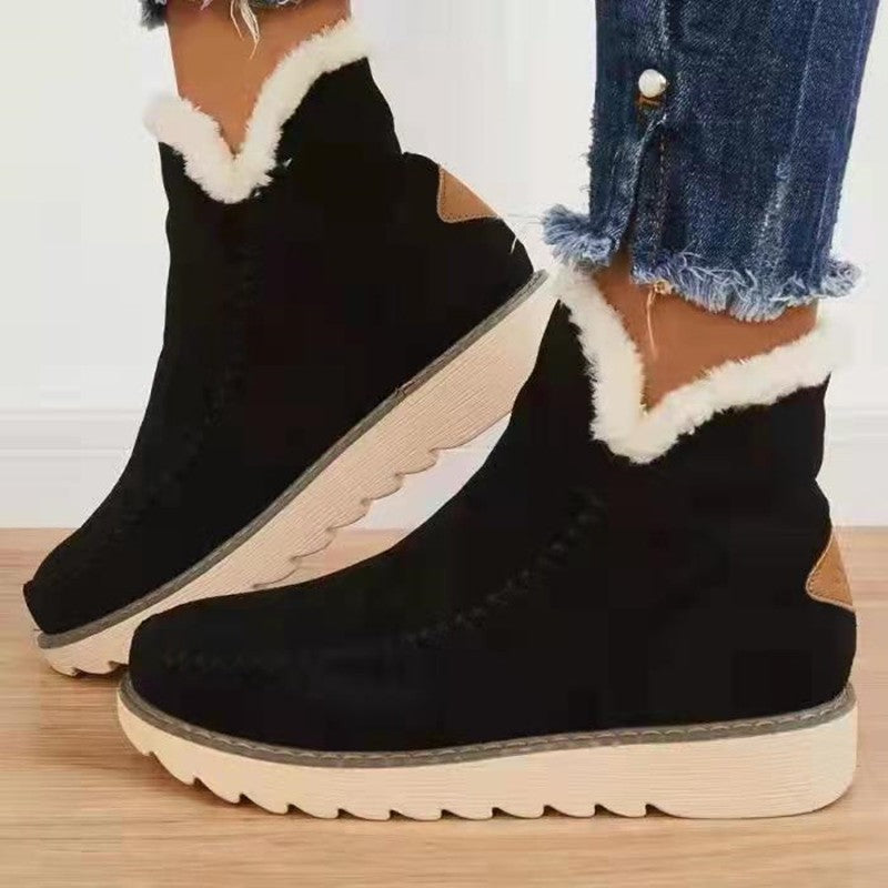 Damen Komfortable Winterstiefeletten mit flauschigem Innenfutter EB