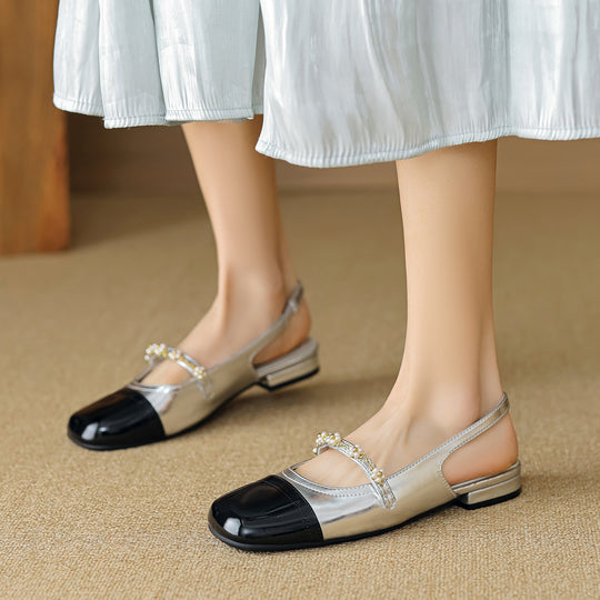 Damen Slingback-Ballerinas mit eleganter Schnallenverzierung EB