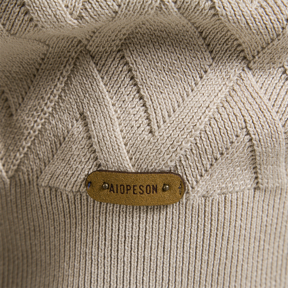 Herren Strickpullover mit strukturierter Rautenmuster-Optik und modischem Rundhalsausschnitt EB