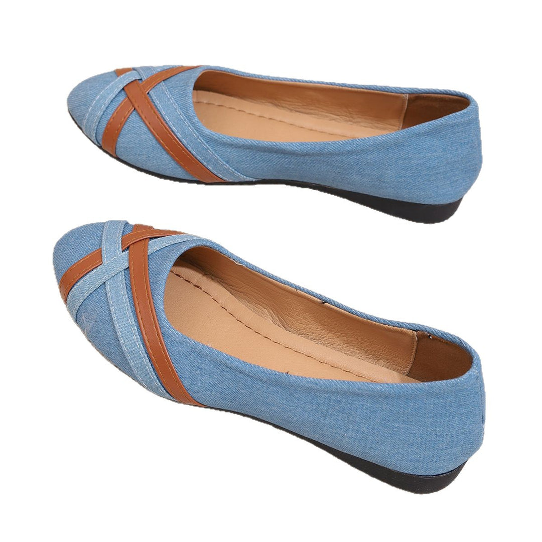 Damen Ballerinas mit modischer Strap-Kombination und elastischer Sohle EB