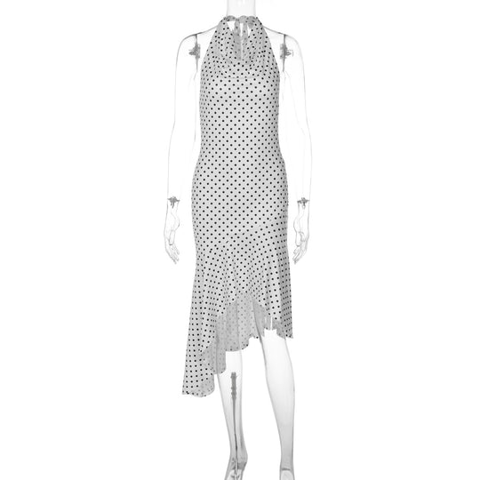 Damen ärmelloses Polka-Dots Kleid EB