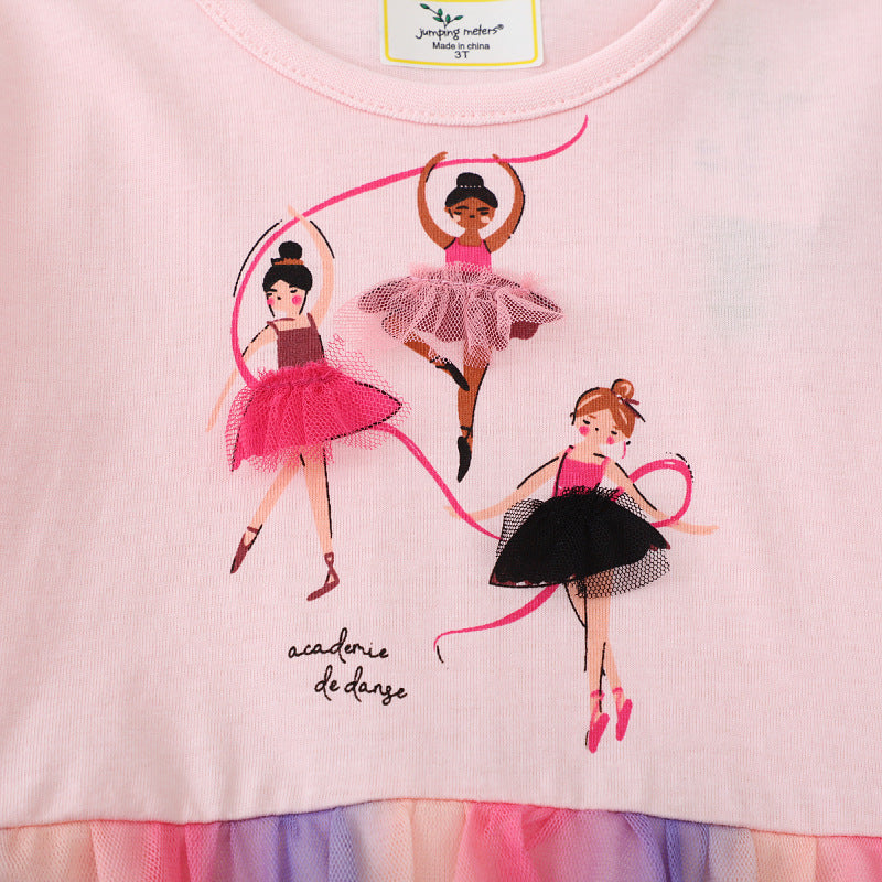 Mädchen Tüllkleid mit Ballerina-Motiv EB