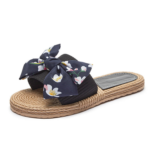 Damen Slipper mit dekorativem Schleifen-Design und komfortabler Sohle EB