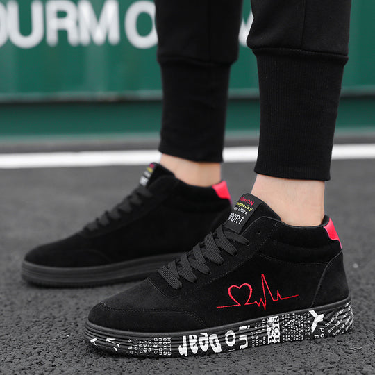 Damen Sportive High-Top Sneakers mit individuell bedruckter Laufsohle EB