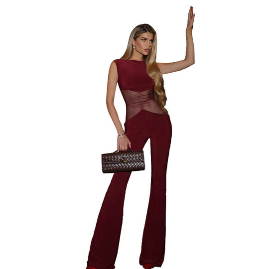Damen Stylischer Jumpsuit mit Innovativem Taillierten Design und Figurbetonten Details EB