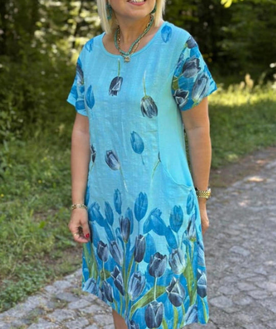 Damen Sommerkleid mit floralen Motiven EB