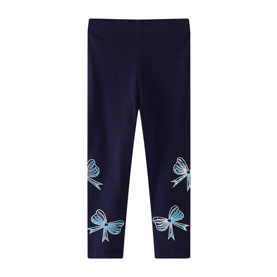 Mädchen Leggings mit bunten Schleifen-Applikationen EB