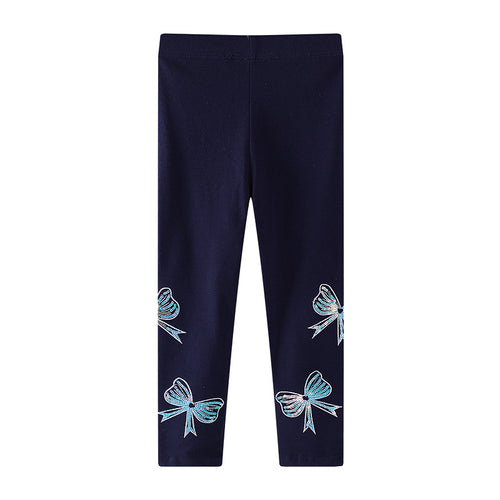 Mädchen Leggings mit bunten Schleifen-Applikationen EB