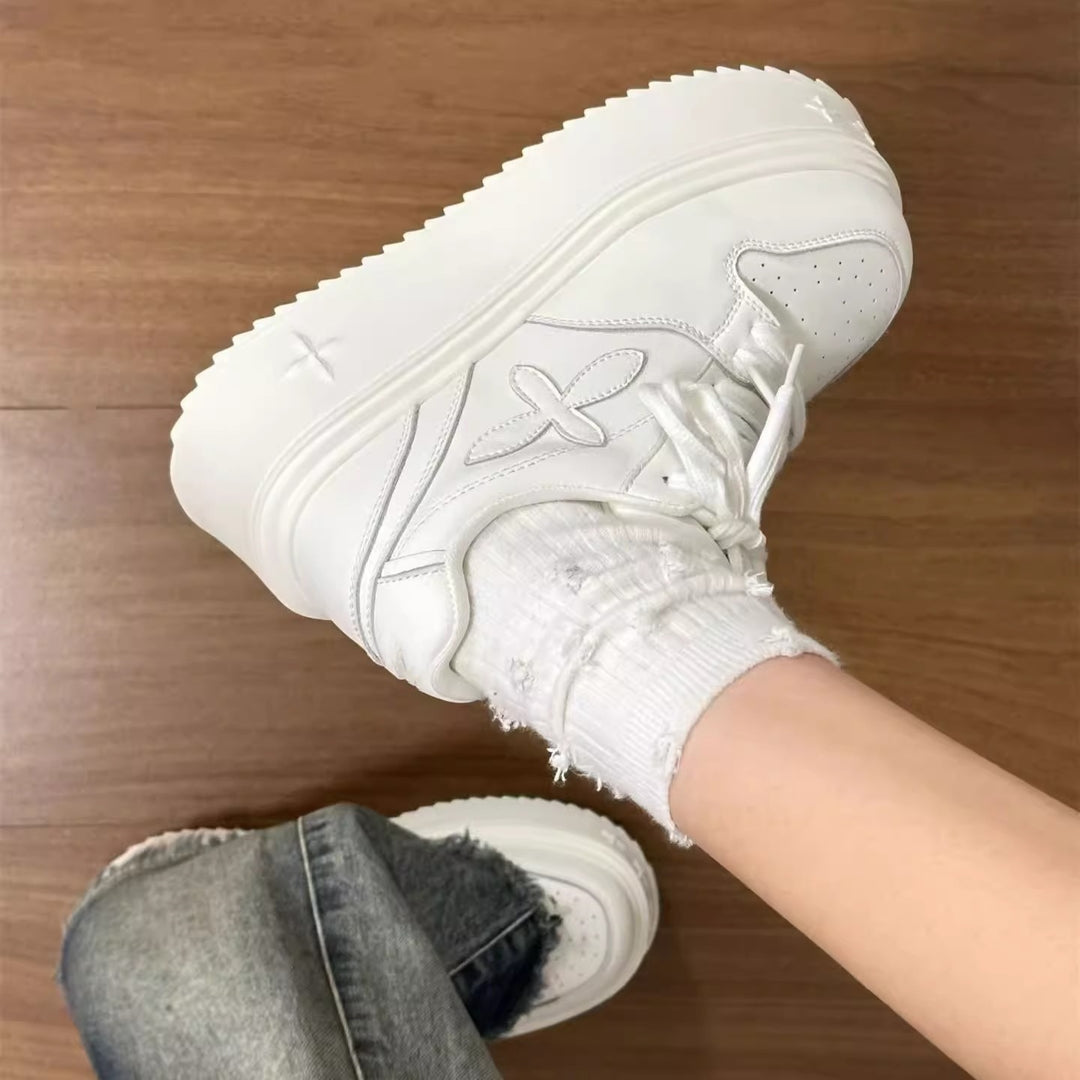 Damen High-Top Platform Sneakers mit modischem Design und komfortabler Dämpfung EB