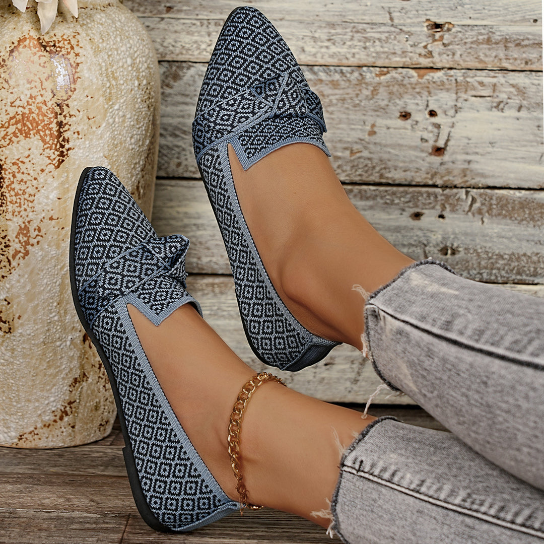 Damen Flache Slipper mit elegantem Muster EB