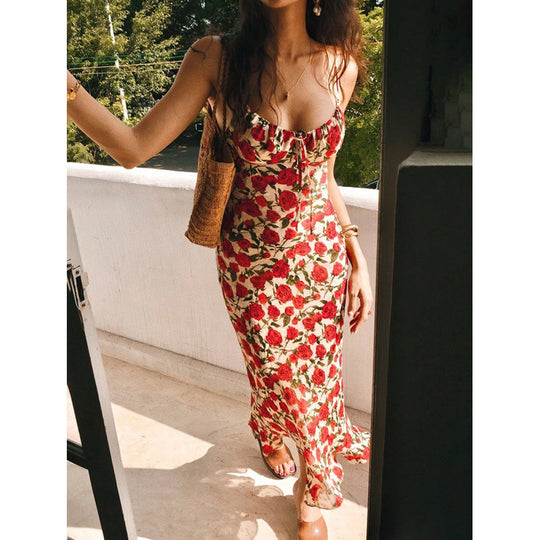 Damen Midi-Kleid mit floralen Details und zauberhaftem Schnitt EB