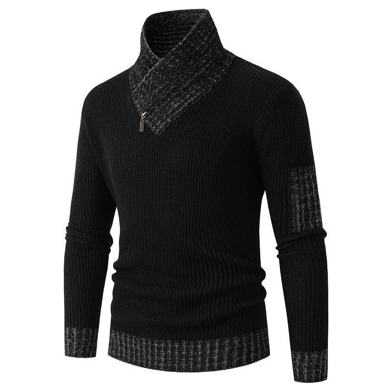 Herren Pullover mit modernem asymmetrischem Kragen und strukturiertem Design EB