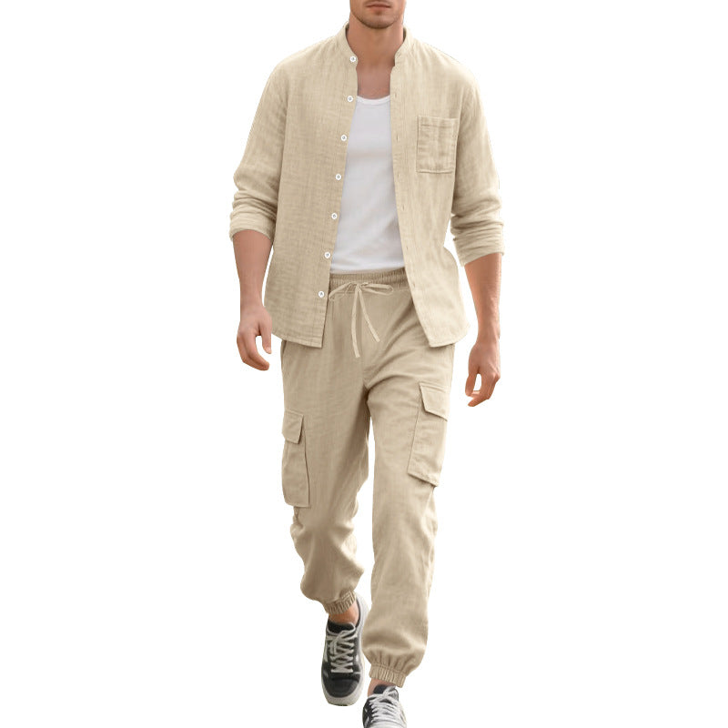 Herren lässige Hemdjacke mit hochwertigem Baumwollmix und praktischen Taschen EB