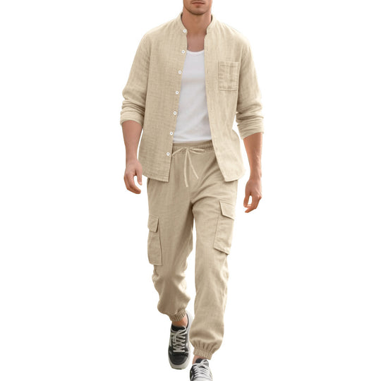 Herren lässige Hemdjacke mit hochwertigem Baumwollmix und praktischen Taschen EB