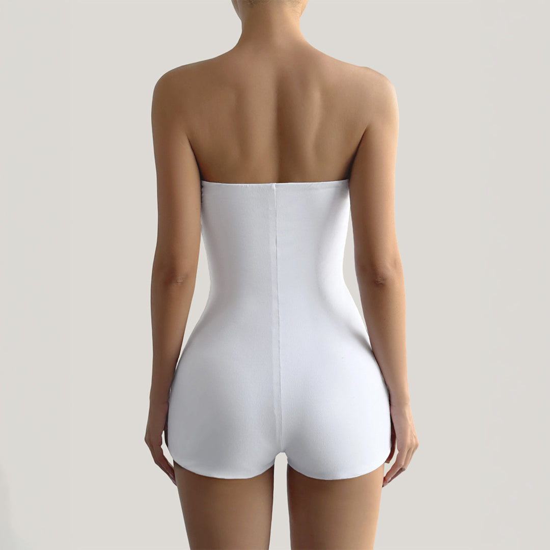 Damen Strapless Jumpsuit aus elastischem Material EB