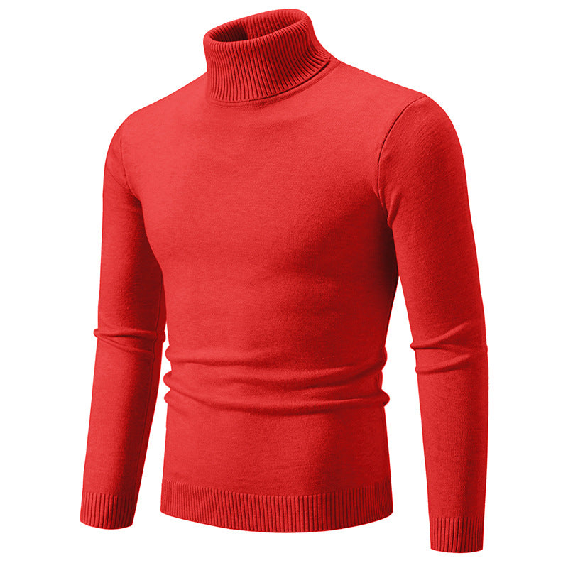 Herren nan Slim-Fit Rollkragenpullover aus Feinstrick mit geripptem Stehkragen und elastischem Bund EB