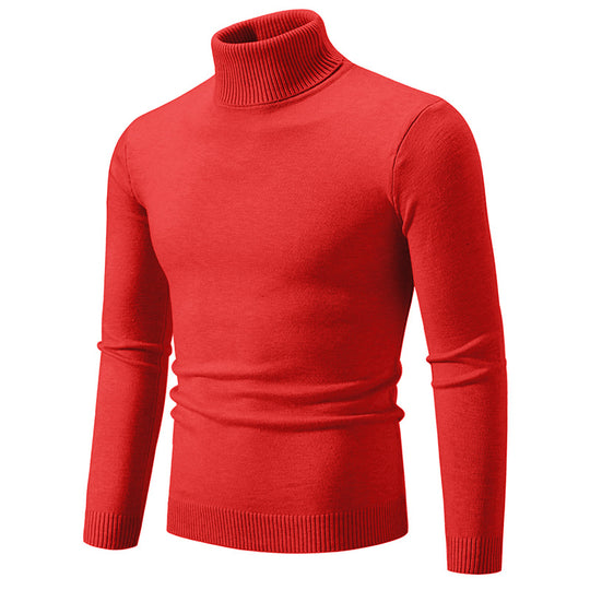 Herren nan Slim-Fit Rollkragenpullover aus Feinstrick mit geripptem Stehkragen und elastischem Bund EB