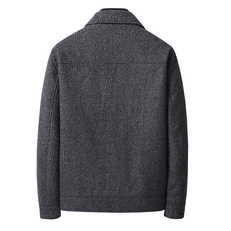 Herren Tweed-Blouson mit Hemdkragen, leicht wattierter Innenlage und aufgesetzten Taschen EB