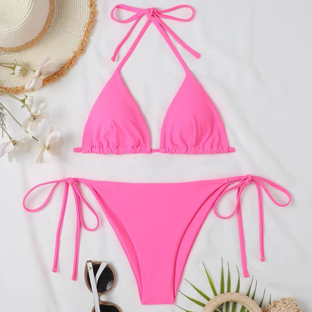 Damen Triangel-Bikini mit verstellbaren Bindebändern und raffinierten Details EB
