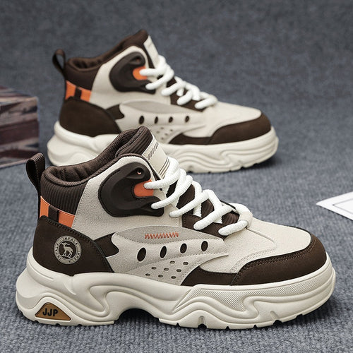 Damen Modische High-Top Sneakers mit stabiler Sohle und dämpfendem Innenmaterial EB