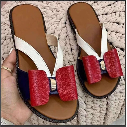 Damen Sandalen mit schickem Schleifen-Design und bequemer Sohle EB