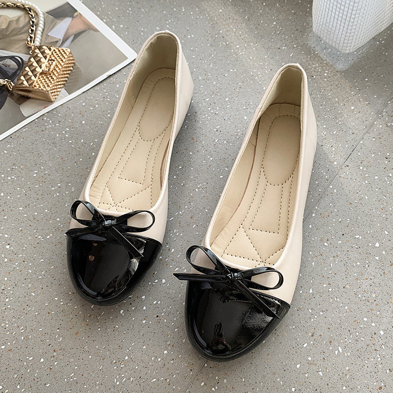Damen  verführerische Ballerina-Pumps mit Lackkappenvorderteil und gepolsterter Komfortsohle EB