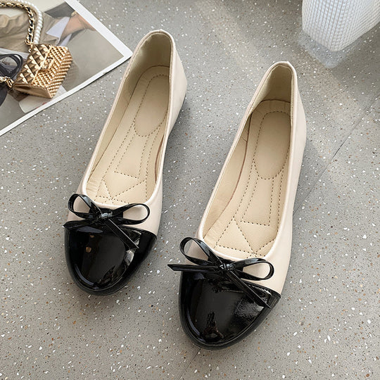 Damen  verführerische Ballerina-Pumps mit Lackkappenvorderteil und gepolsterter Komfortsohle EB
