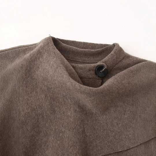Damen modische Oversized-Jacke mit asymmetrischem Schnitt und schickem Stehkragen EB