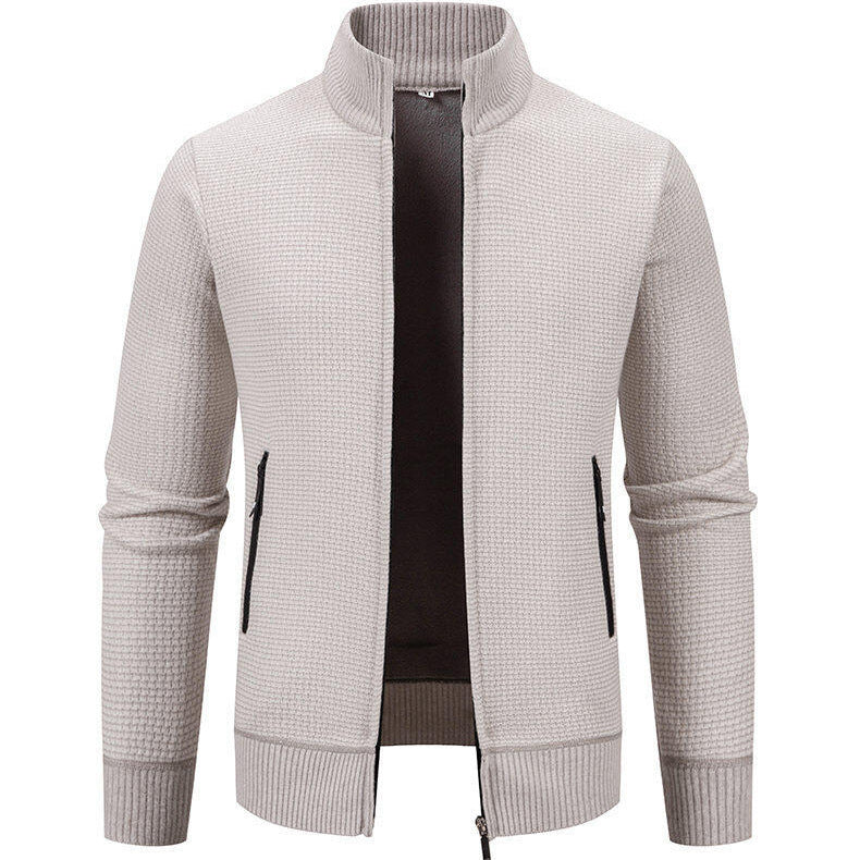 Herren Strickjacke mit modernem Zipper und seitlichen Reißverschlusstaschen EB