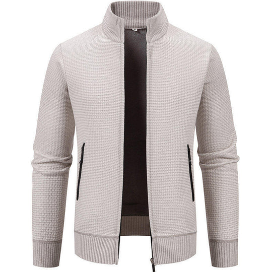 Herren Strickjacke mit modernem Zipper und seitlichen Reißverschlusstaschen EB
