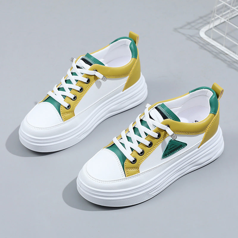 Damen stylische Plateau-Sneaker mit atmungsaktivem Obermaterial und rutschfester Sohle EB