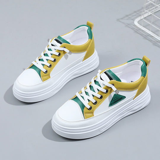 Damen stylische Plateau-Sneaker mit atmungsaktivem Obermaterial und rutschfester Sohle EB