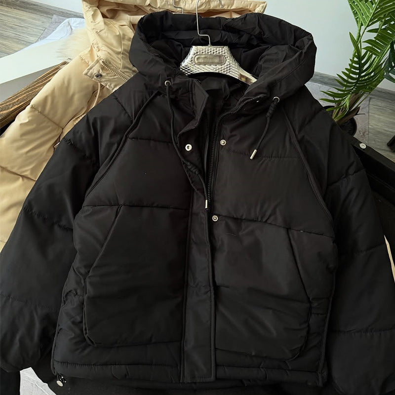 Damen warme Daunenjacke mit verstellbarer Kapuze EB