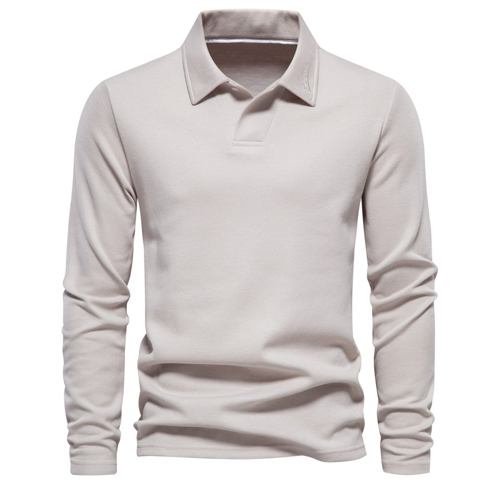 Herren Langarm Poloshirt aus atmungsaktivem Baumwollmix mit modischen Akzenten EB