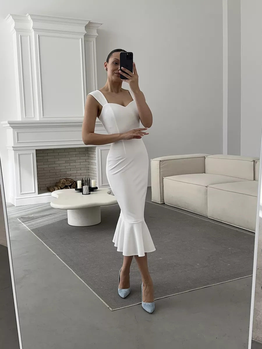 Damen Wickelkleid mit elegantem Herzausschnitt und schwingendem Saum EB