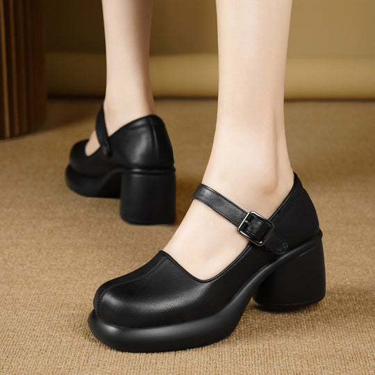 Damen Pumps mit elegantem Blockabsatz und modischem Riemen EB