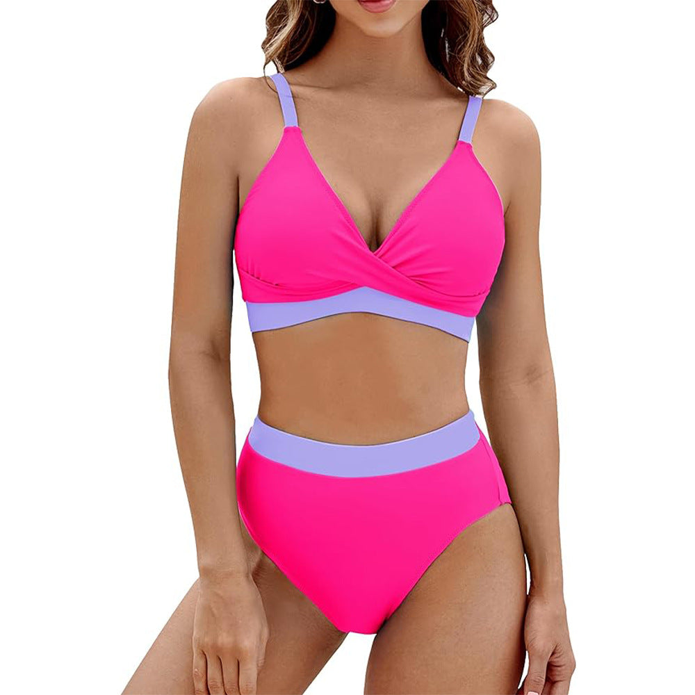 Damen Bikini-Set mit innovativem Wickeloberteil und hohem Taillenbund EB