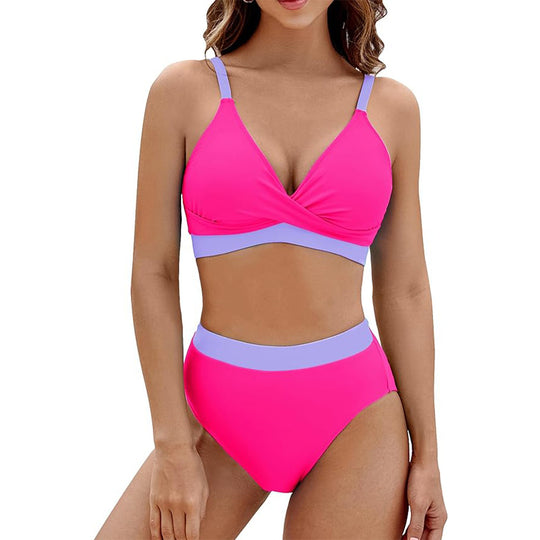 Damen Bikini-Set mit innovativem Wickeloberteil und hohem Taillenbund EB
